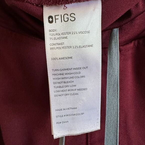 Figs Yola Skinny Scrub Pants Burgundy - Picture 9 of 9